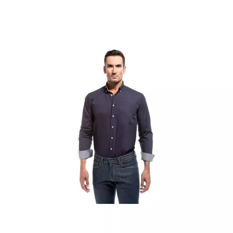 Camisa de hombre manga larga combinada