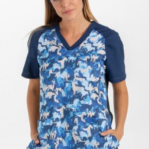 Blusón sanidad microfibra azul camuflaje