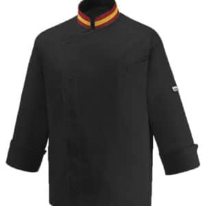 Chaqueta negra cocinero bandera de España