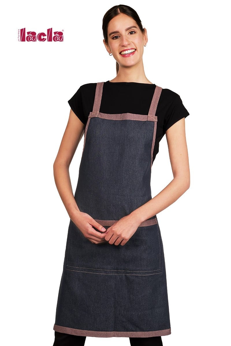 Delantal cruzado-peto reversible