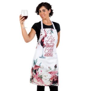 Delantal vino con peto y bolsillo