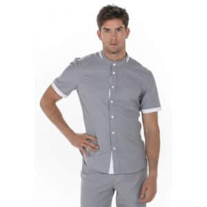 Camisa de hostelería cuello mao