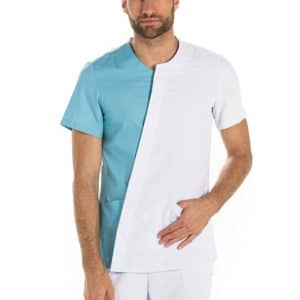 Casaca hombre asimétrica azul porcelana