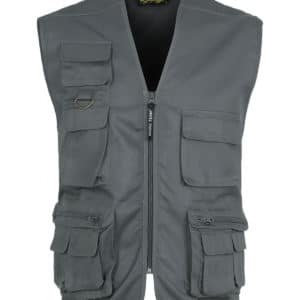 Chaleco safari con cremallera