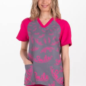 Casaca sanitaria unisex smile fucsia