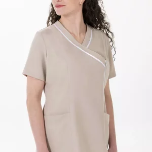 Chaqueta de estética con cremallera